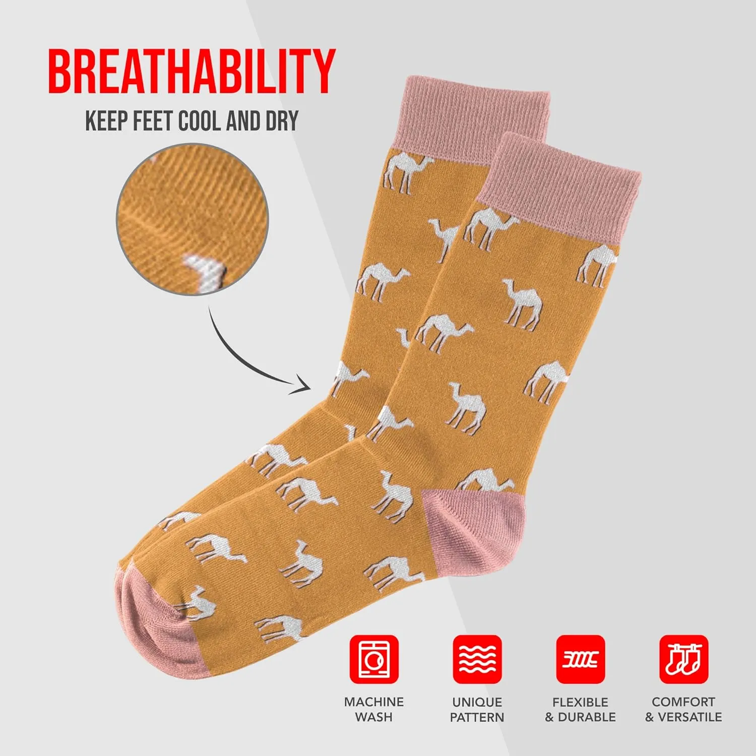 Animal Themed Socks - Novelty Unisex Sock Set, Fun Unique Designs