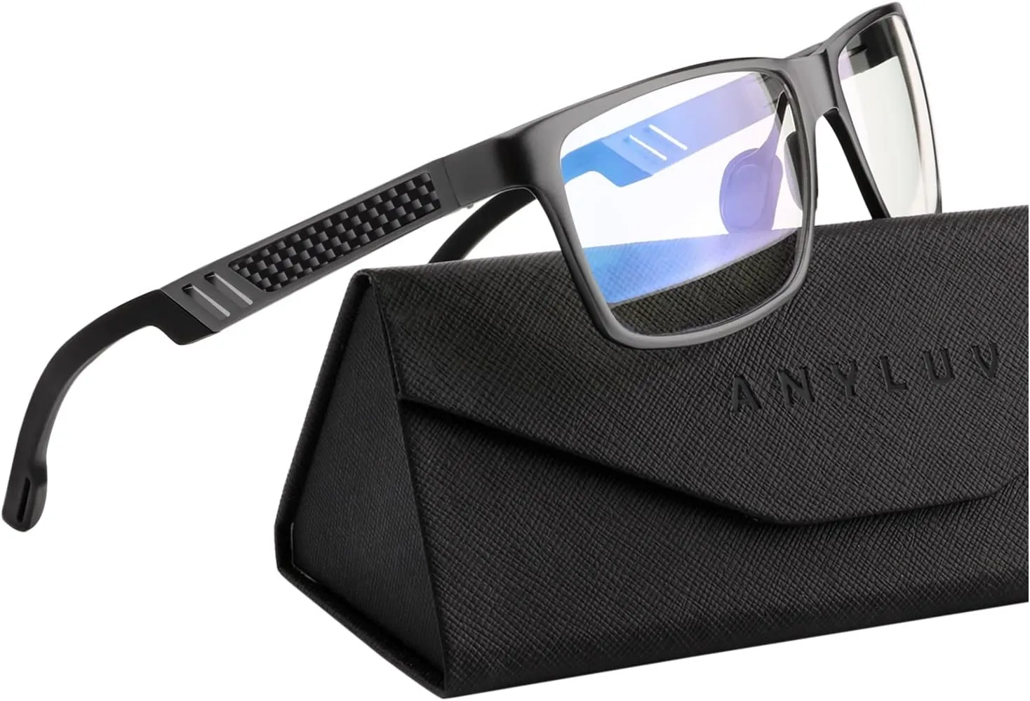ANYLUV Reading Glasses Men Women Blue Light Blocking, Premium Mens Reading Glasses Al-mg Frame with Spring Hinge Anti Glare