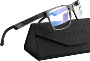 ANYLUV Reading Glasses Men Women Blue Light Blocking, Premium Mens Reading Glasses Al-mg Frame with Spring Hinge Anti Glare