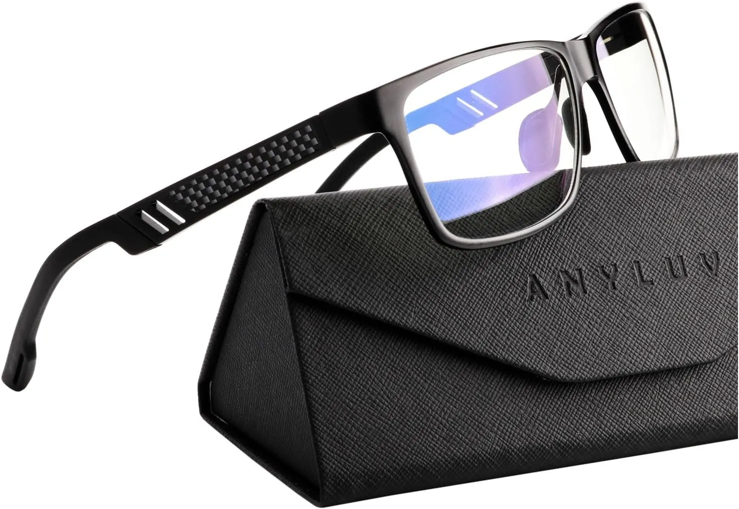 ANYLUV Reading Glasses Men Women Blue Light Blocking, Premium Mens Reading Glasses Al-mg Frame with Spring Hinge Anti Glare