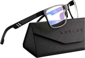 ANYLUV Reading Glasses Men Women Blue Light Blocking, Premium Mens Reading Glasses Al-mg Frame with Spring Hinge Anti Glare