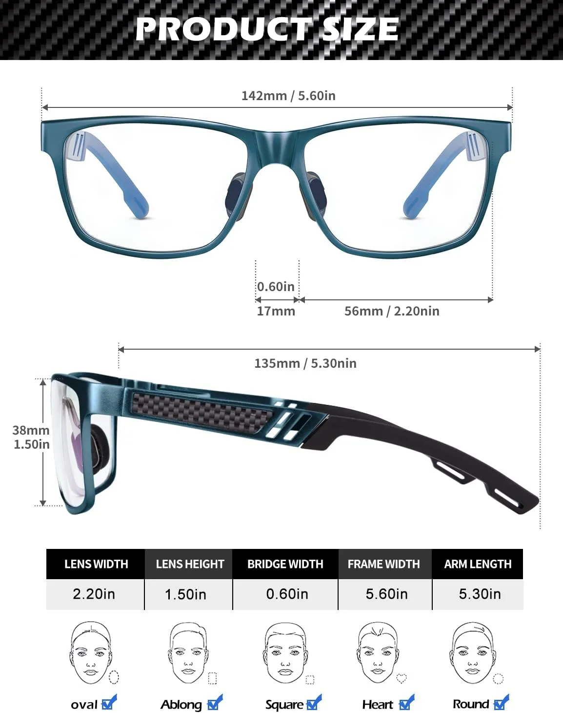 ANYLUV Reading Glasses Men Women Blue Light Blocking, Premium Mens Reading Glasses Al-mg Frame with Spring Hinge Anti Glare