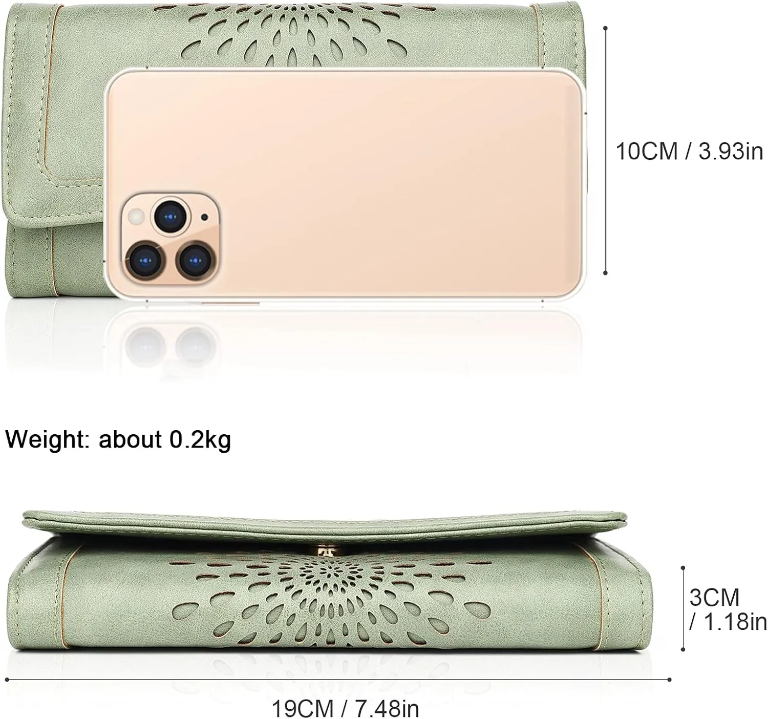 APHISON Womens Wallets RFID Blocking Leather Clutch Long Wallet for Women Card Holder Phone Organizer Ladies Travel Purse Hollow Out Sunflower Design Gift
