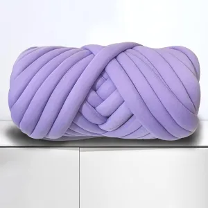 Arm Knitting Yarn for Chunky Braided Knot Throw Blanket DIY, Soft Extra Cotton Washable Tube Bulky Giant Yarn for Weave Craft Crochet (Light Purple 2.2lb)