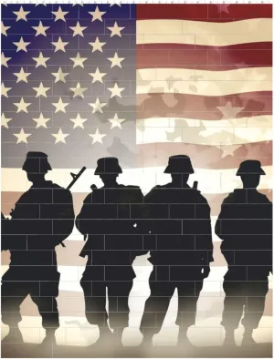 Armed Forces Day American Building Block Puzzle Personalized Building Bricks for Adults Square Shaped Block Puzzle Building Brick Block Puzzles Valentine's Day Gifts for Home Decor Brick Puzzle