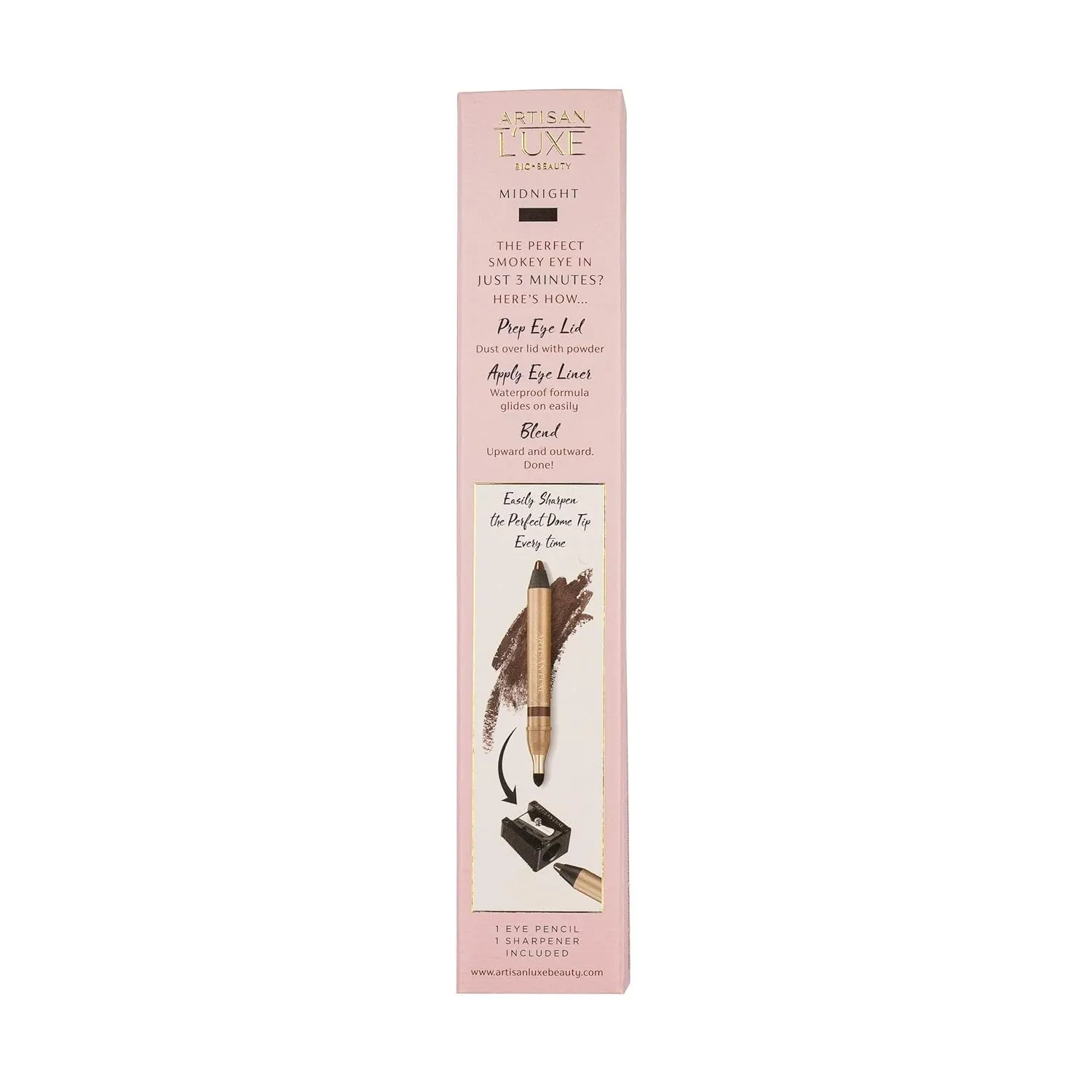 Artisan L'uxe Beauty Jumbo Eyeliner Pencil & Sharpener - Smokey Eyes in 3 Minutes - Water-Proof, Smudge-Proof, Long-Lasting - Age-Defying Essential Oils (Shade: Persuasion - Olive Green)