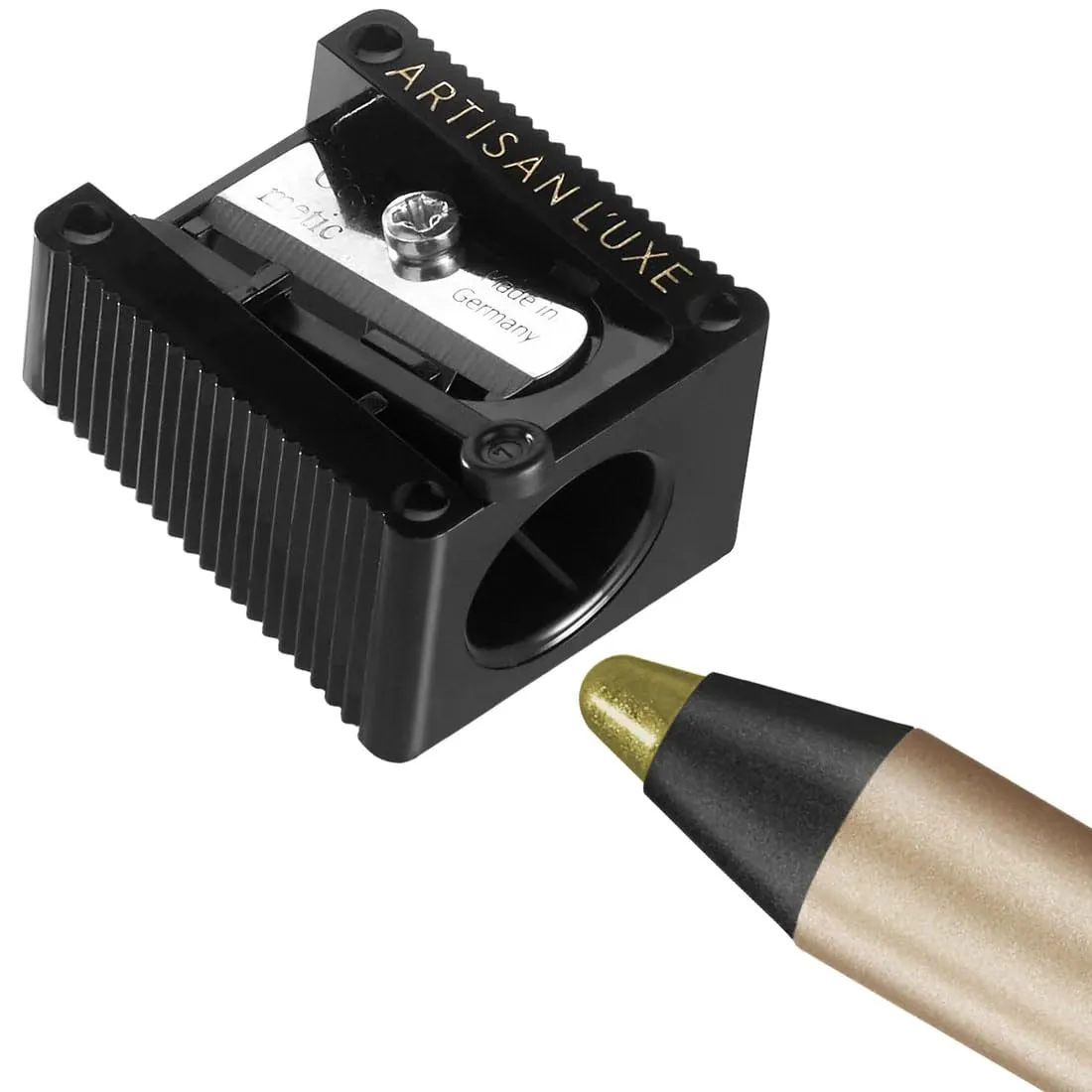 Artisan L'uxe Beauty Jumbo Eyeliner Pencil & Sharpener - Smokey Eyes in 3 Minutes - Water-Proof, Smudge-Proof, Long-Lasting - Age-Defying Essential Oils (Shade: Persuasion - Olive Green)