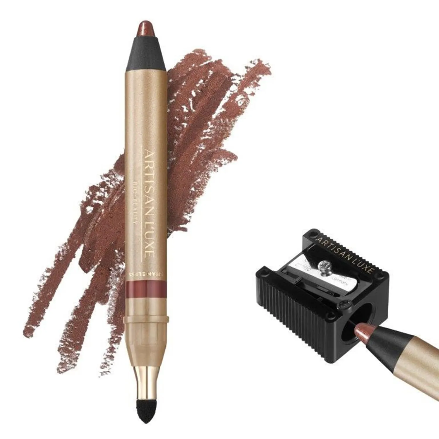 Artisan L'uxe Beauty Velvet Jumbo Eyeliner Pencil - Smokey Eyes in 3 Minutes - Water-Proof, Smudge-Proof, Long-Lasting - Age-Defying Essential Oils (Shade: Shimmering Bronze)