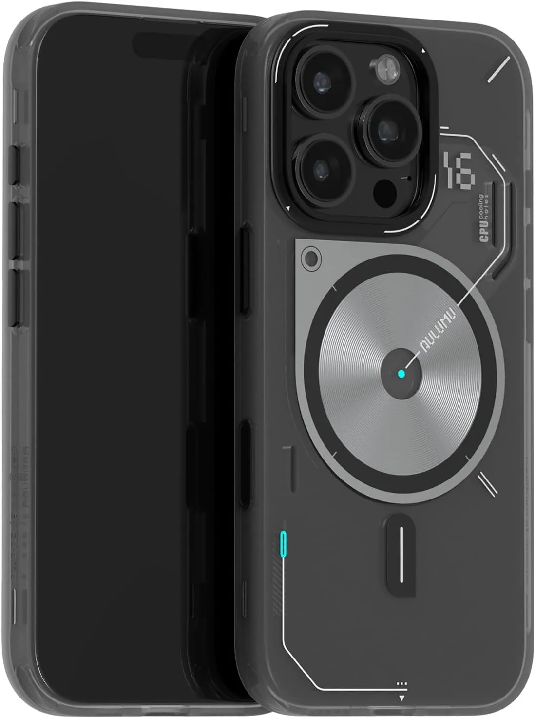 Aulumu A16 for iPhone 16 Pro Magnetic Thermal Case | Updated Camera Control | IMD Technology | Compatible with Magsafe | Complete Wrap-Around | Touch Translucent Gray