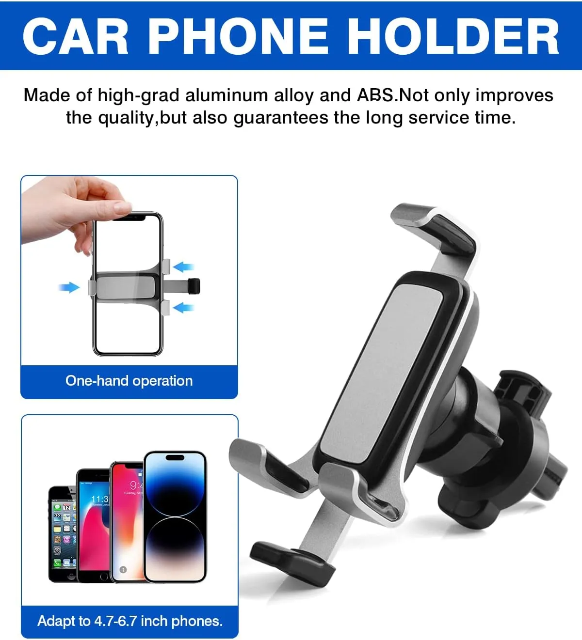 Autorder Car Phone Holder for Toyota Corolla 2019-2025/corolla Cross 2022 2023 2024 2025 Accessories Air Vent Screen Fixed Clip Cell Phone Mount Hands-Free 360 Degree Rotation(8 Inch)