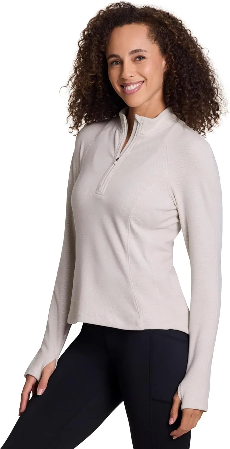 Avalanche Women's 1/4 Zip Pullover, Lightweight Hiking Partial Zip Mock Neck Top