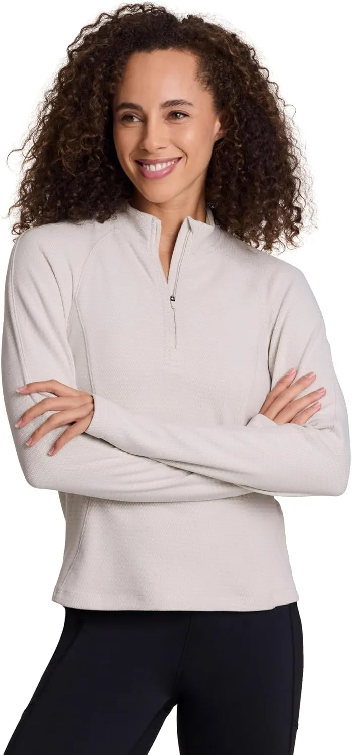 Avalanche Women's 1/4 Zip Pullover, Lightweight Hiking Partial Zip Mock Neck Top