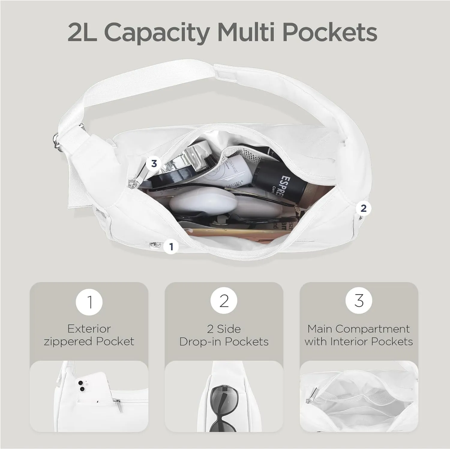Babysun Mini Shoulder Bag Women Nylon Crescent Bag Underarm Shoulder Purse Women's Shoulder Handbags Small Tote Bag