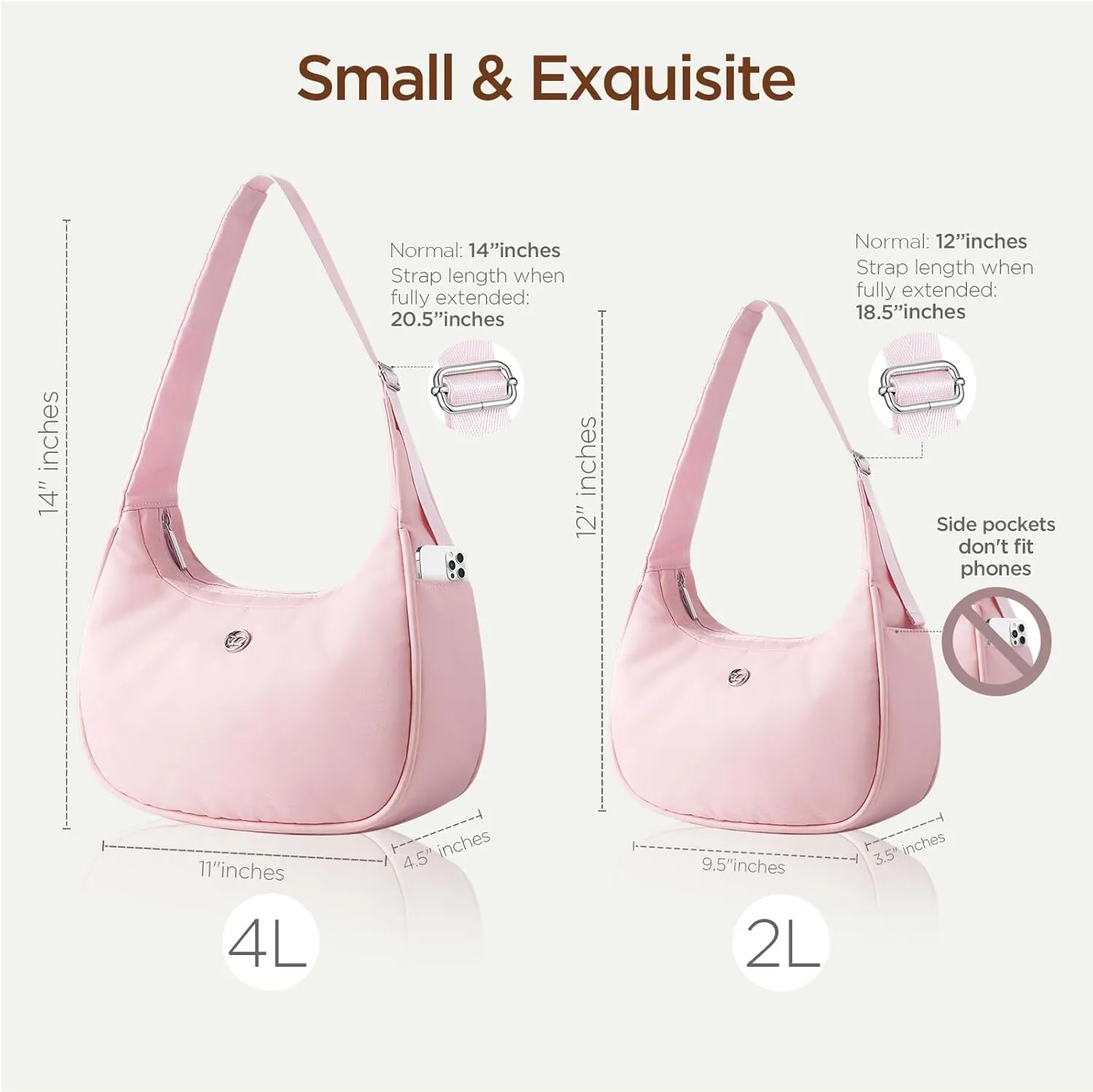 Babysun Mini Shoulder Bag Women Nylon Crescent Bag Underarm Shoulder Purse Women's Shoulder Handbags Small Tote Bag