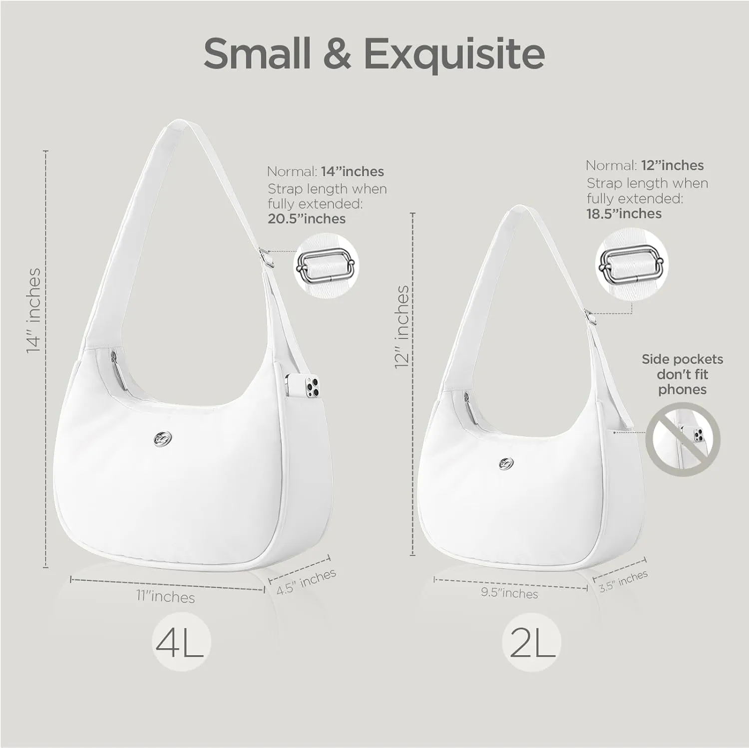 Babysun Mini Shoulder Bag Women Nylon Crescent Bag Underarm Shoulder Purse Women's Shoulder Handbags Small Tote Bag