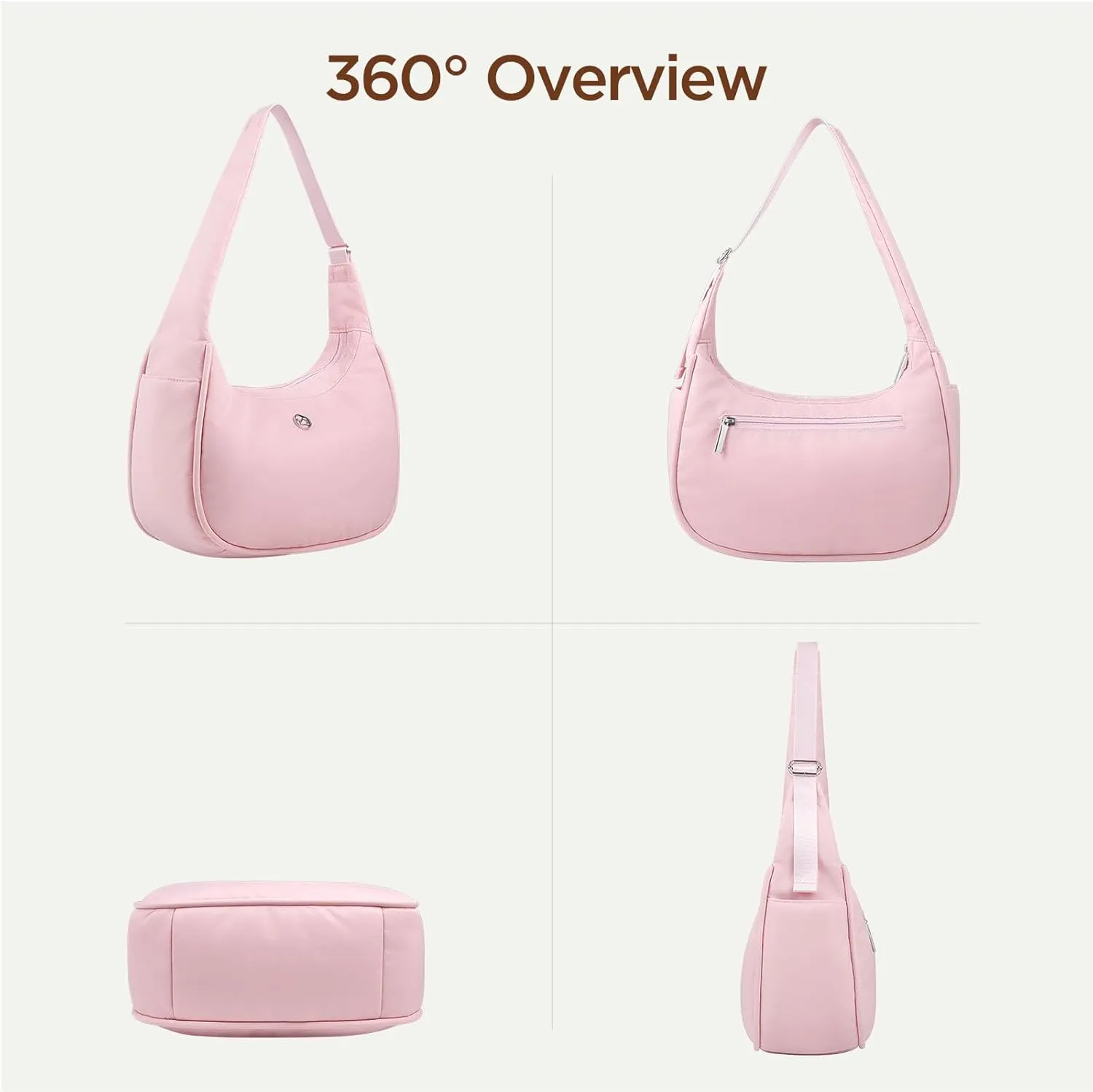 Babysun Mini Shoulder Bag Women Nylon Crescent Bag Underarm Shoulder Purse Women's Shoulder Handbags Small Tote Bag
