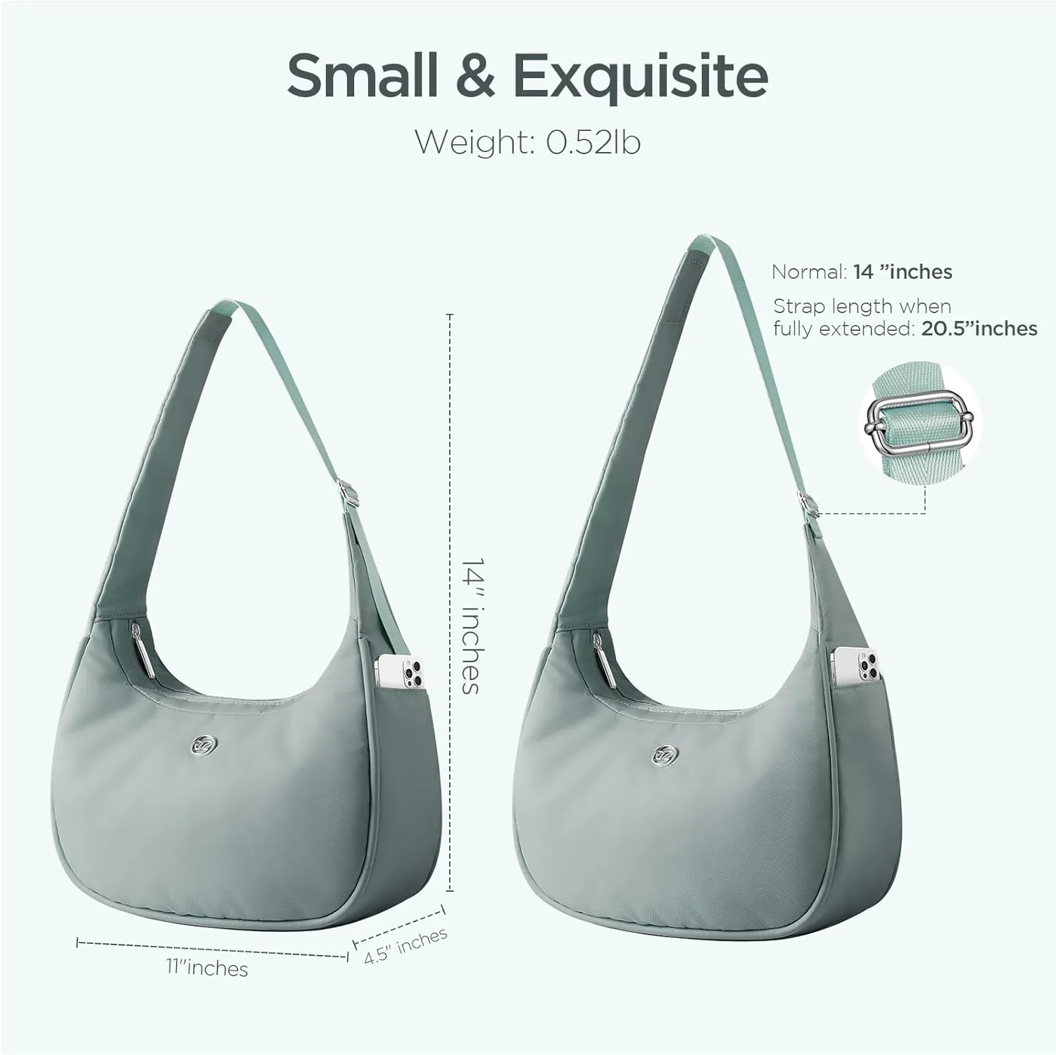 Babysun Mini Shoulder Bag Women Nylon Crescent Bag Underarm Shoulder Purse Women's Shoulder Handbags Small Tote Bag