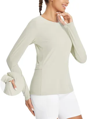 baleaf Women's Sun Shirt UV Protection Shirts Rash Guard Pockets SPF UPF 50  Quick Dry Long Sleeve Clothing