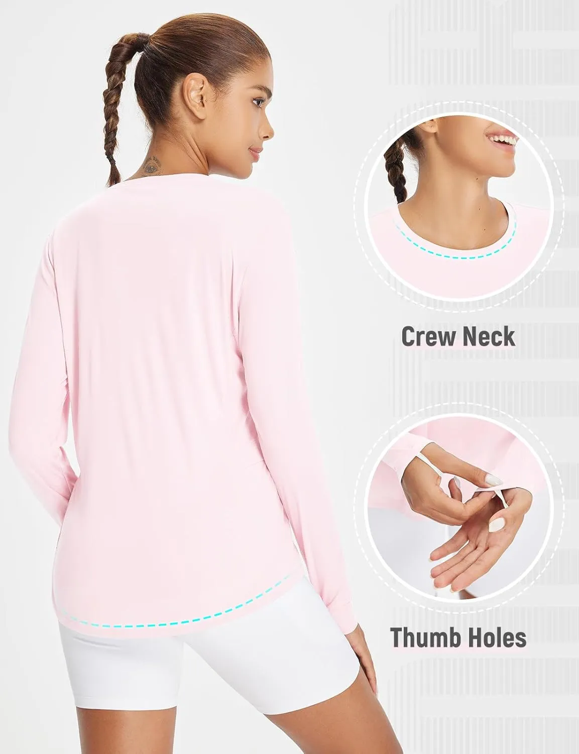 baleaf Women's Sun Shirt UV Protection Shirts Rash Guard Pockets SPF UPF 50  Quick Dry Long Sleeve Clothing
