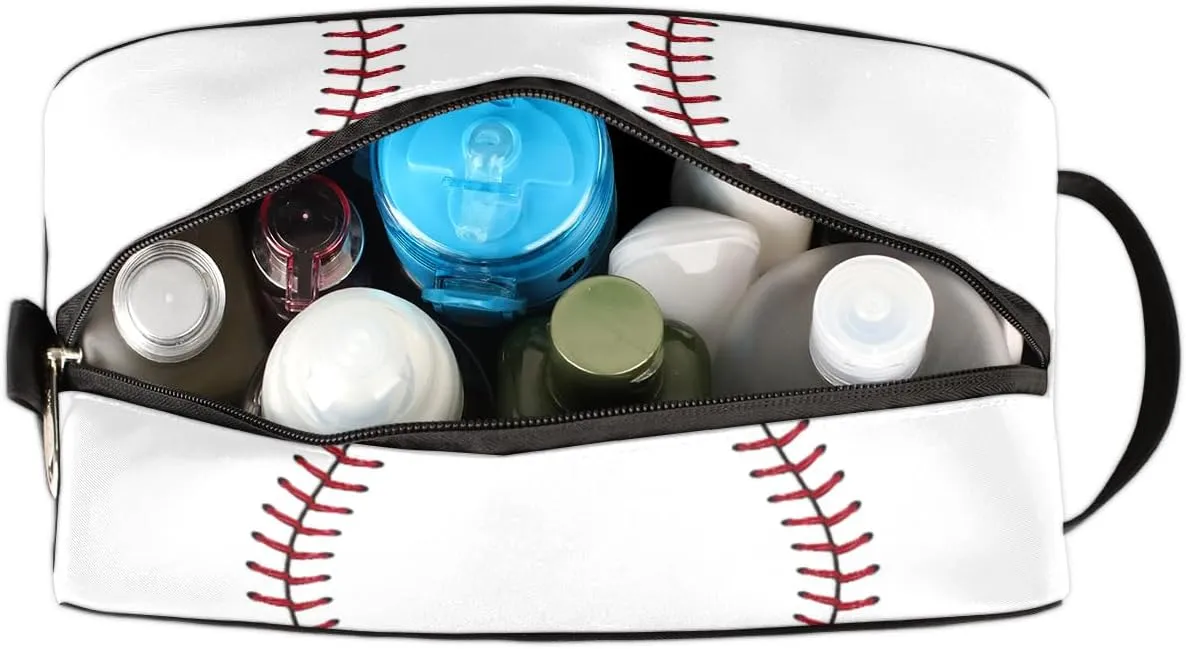Baseball Travel Toiletry Bag for Boys Men, Waterproof Hanging Dopp Kit for Women, Shaving Bag with Large Capacity for Travel,Sports Shower