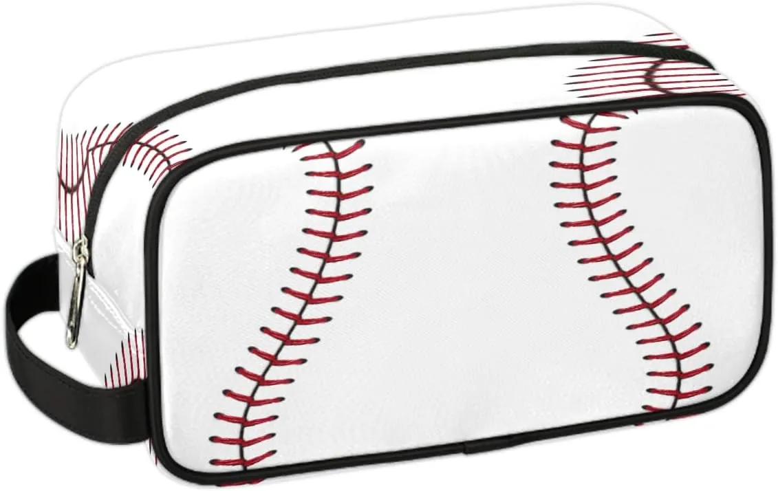 Baseball Travel Toiletry Bag for Boys Men, Waterproof Hanging Dopp Kit for Women, Shaving Bag with Large Capacity for Travel,Sports Shower