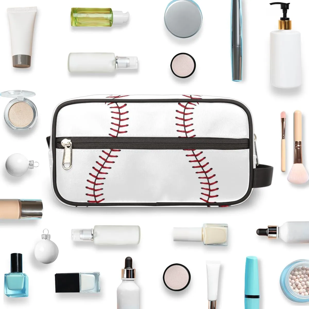 Baseball Travel Toiletry Bag for Boys Men, Waterproof Hanging Dopp Kit for Women, Shaving Bag with Large Capacity for Travel,Sports Shower