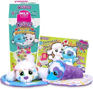 Basic Fun Cutetitos Taste Budditos Cereal & Milk - 2 Collectible Plush Mini Animals - Ages 3  - Series 2, 5 inches