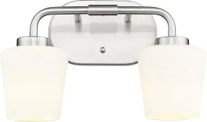 Bathroom Light Fixtures Over Mirror, 2-Light Brushed Nickel Vanity Lighting Fixtures with Milk White Glass, Vintage Farmhouse Wall Sconces Lighting, AD-22004-2W-SN