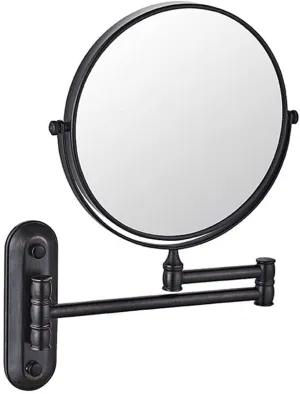 Bathroom Mirror for Home use,3X/5X Magnification,360 Degree Rotation,Extendable Arm,Round,Light,Bathroom and Hotel Wall Mounted Makeup Mirror (Color : Green Bronze, Size : 3X)