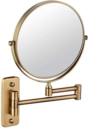 Bathroom Mirror Wall Mounted Makeup Mirror 6-inch Two-Sided 1 3X/5X Magnification 360° Swivel Extending Folding Bathroom Shaving Cosmetic Make Up Mirror (Color : Antique Bronze, Size : 1X/3X)