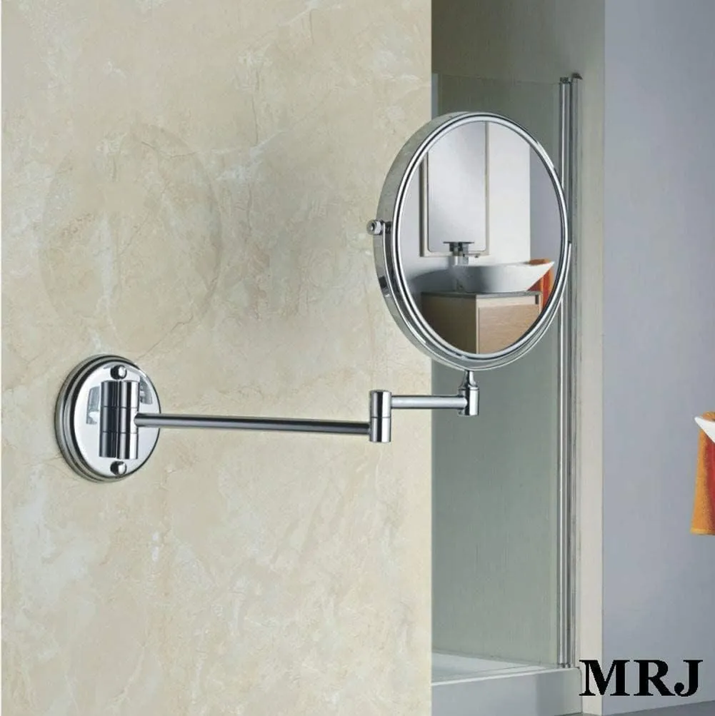 Bathroom Shaving Mirror Wall Mounted Makeup Mirror 6-inch Two-Sided Swivel Wall Mounted Mirror Extending Folding Bathroom Shaving Cosmetic Make Up Mirror- 5X/3X Magnification(Antique Bronze,1X/3X)