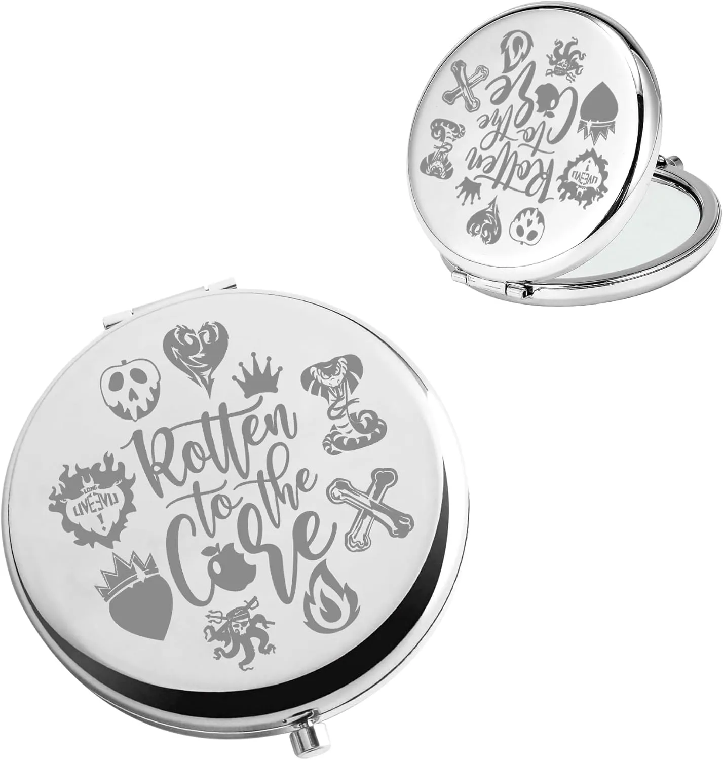 BAUNA Rotten to The Core Villain Gang Inspired Gift Evil Female Fans Gift Villain Movie Character Birthday Compact Mirror (Rotten core CMS)