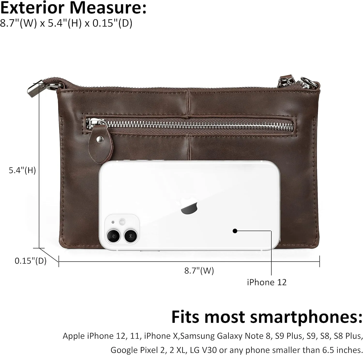 befen Genuine Leather Wristlet Clutch Wallet Purses Small Crossbody Bags for Women with RFID Blocking Card Slots