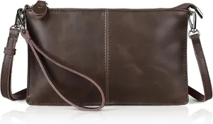 befen Genuine Leather Wristlet Clutch Wallet Purses Small Crossbody Bags for Women with RFID Blocking Card Slots