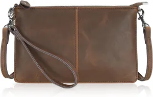 befen Genuine Leather Wristlet Clutch Wallet Purses Small Crossbody Bags for Women with RFID Blocking Card Slots