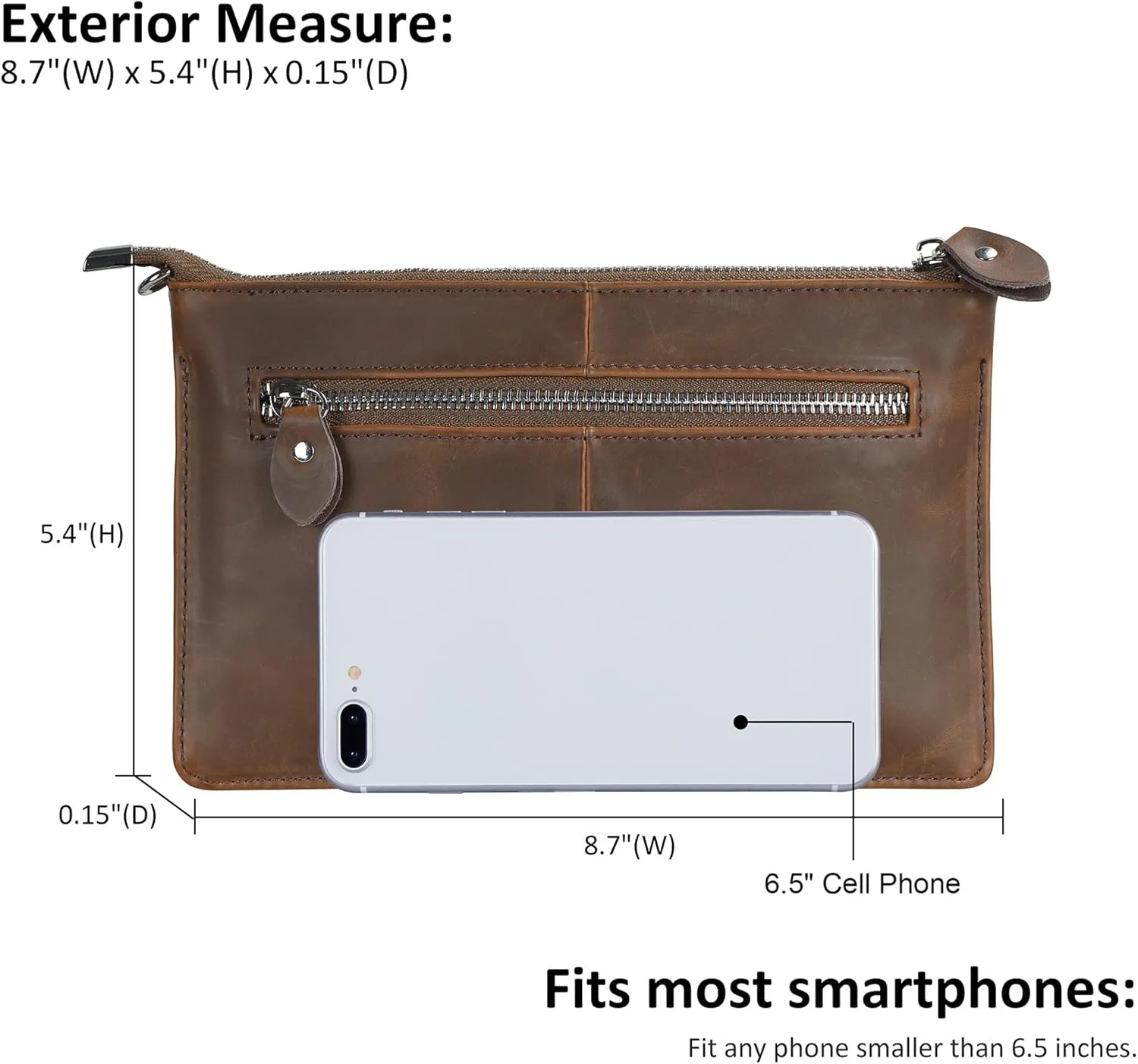befen Genuine Leather Wristlet Clutch Wallet Purses Small Crossbody Bags for Women with RFID Blocking Card Slots