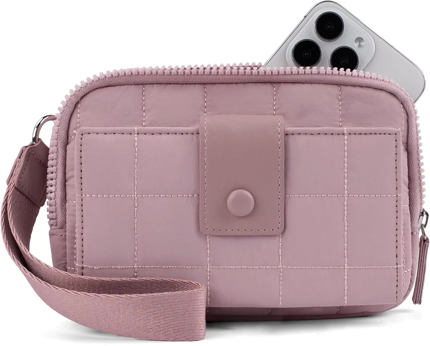 befen Wristlet Wallets for Women, Quilted Phone Organizer Purse, Nylon Credit Card Holder with RFID Blocking Built in Wallet