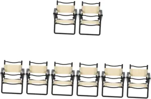 BESPORTBLE 4sets Micro Landscape Mini Beach Chair Miniature Furniture for Dollhouse Decor Easy Foldable 2pcs*4