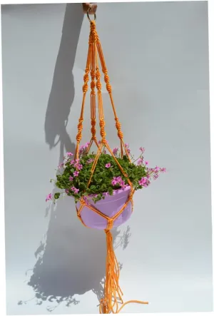 BESPORTBLE Hanging Flower Basket Plant Holder Made of Woven Net Sturdy Construction for Ceiling and Deck Dec
