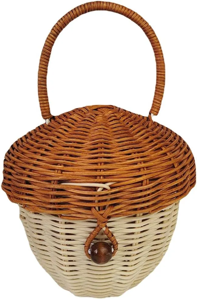 BESPORTBLE Wedding Decor Shelf Decor Hand Acorn Bag Embellishments for Crafting Acorn 26c Manual Rattan Flower Girl Basket Woven Baskets