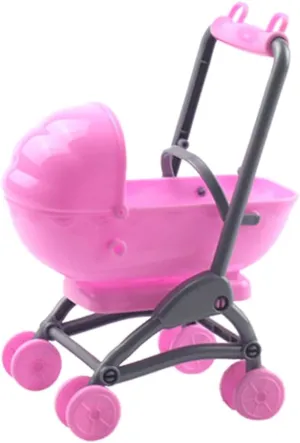 BESTonZON Simulated Stroller Doll Stroller Car Toys for Babies Mini Stroller Toy Grocery Wagon Micro Toys Stroller Simulation Mini Carriage Pink Products Cartoon Plastic