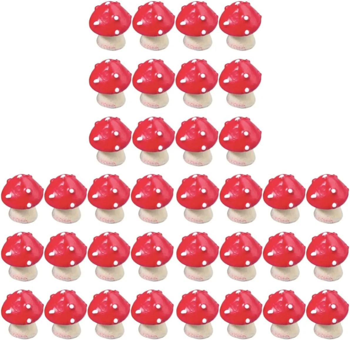 BESTOYARD 36 pcs Miniature Mushroom DIY dollhouse ornament Miniature Landscape Ornament fairy garden decoration mini plant pots Red Mushroom Shaped Desktop Decor Succulents ornaments