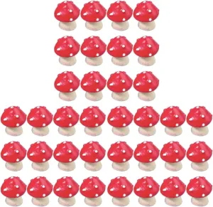 BESTOYARD 36 pcs Miniature Mushroom DIY dollhouse ornament Miniature Landscape Ornament fairy garden decoration mini plant pots Red Mushroom Shaped Desktop Decor Succulents ornaments