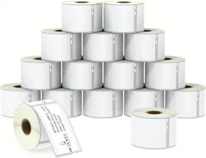 BETCKEY - Compatible DYMO 30323 (2-1/8" x 4") Shipping/Name Badge Labels, Perforated, Compatible with DYMO Labelwriter 450, 4XL, Rollo NOT Fit 550 & 5XL [16 Rolls/3840 Labels]
