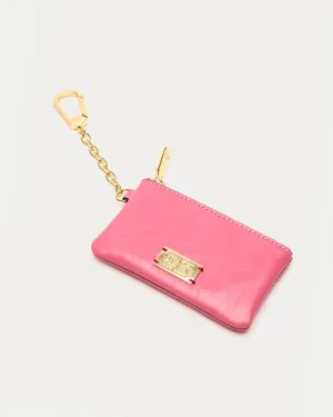Bitsy Key Pouch - Crinkled Leather Pink