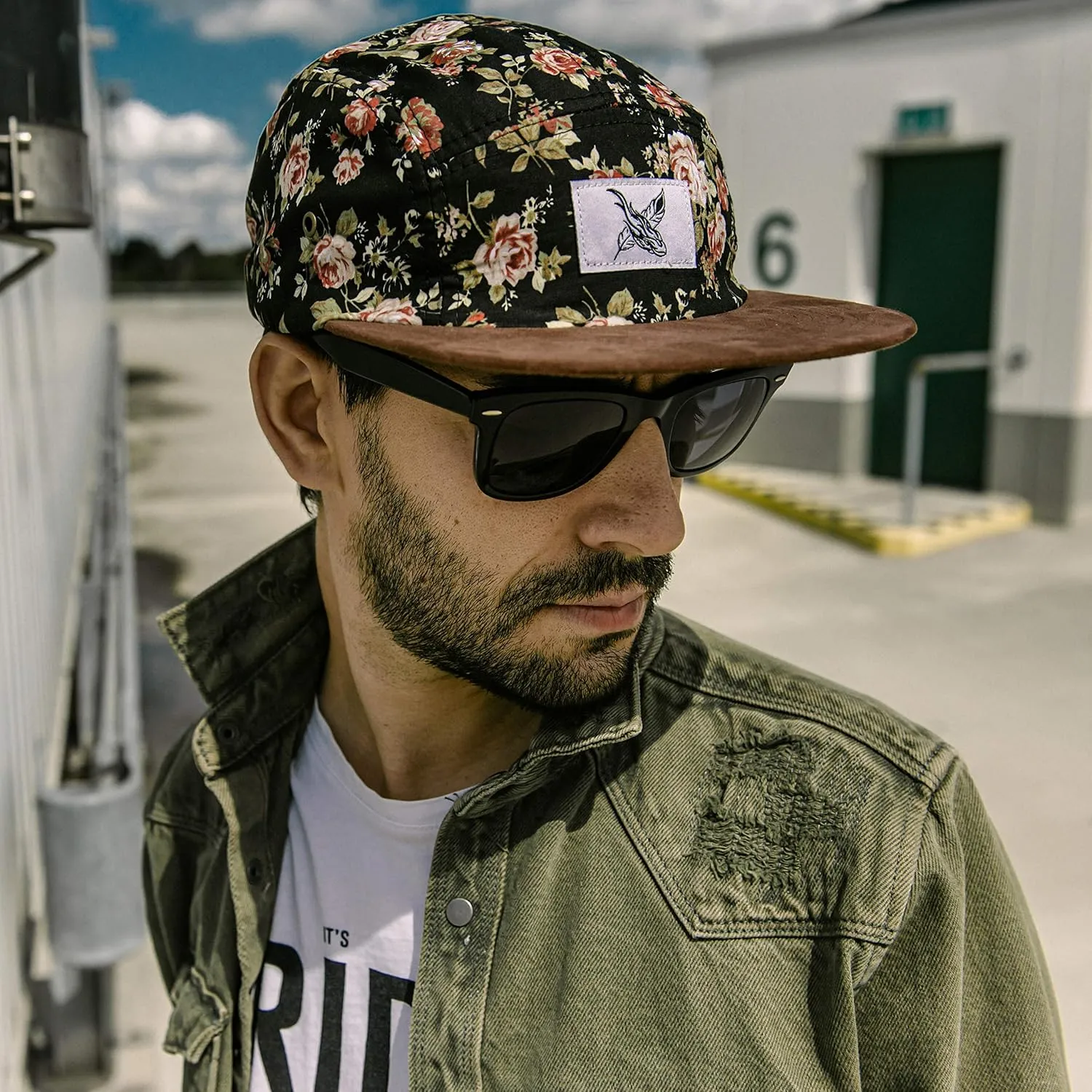 Blackskies 5-Panel Cap with Floral Pattern Unisex Baseball Cap