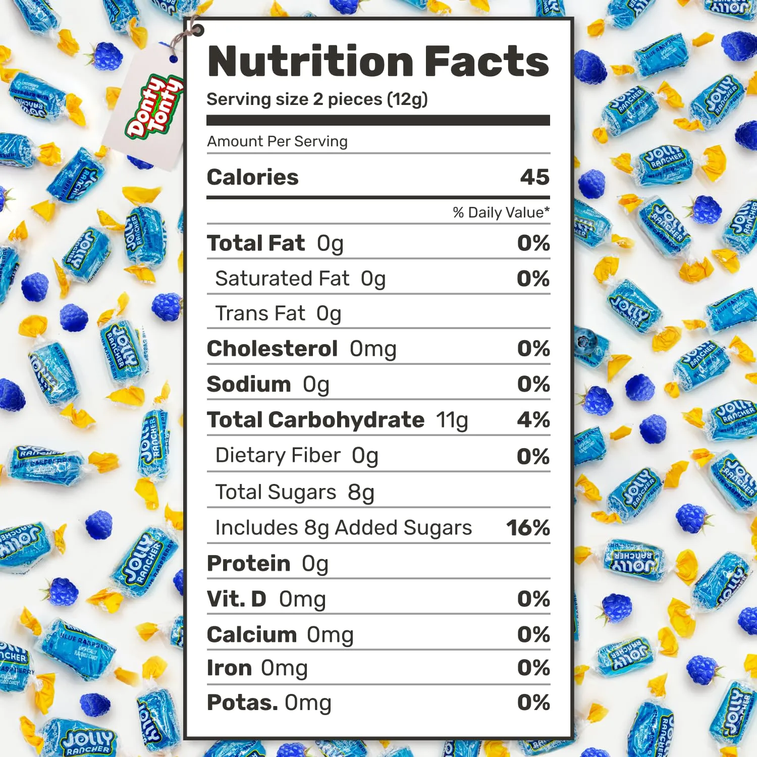 BLUE RASPBERRY JOLLY RANCHER Hard Candy Original Flavor 2 lb - Bulk Bag, Individually Wrapped (148 Pieces)