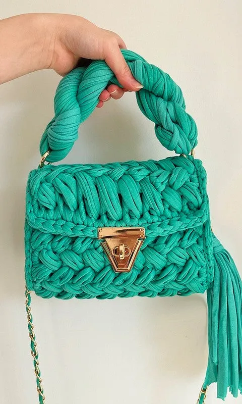Boho Chic Colorful Crochet Mini Handbag