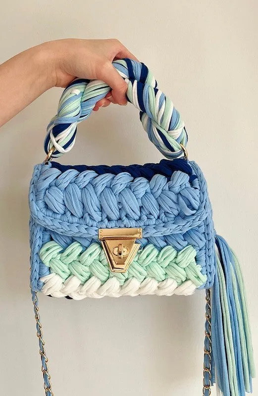 Boho Chic Colorful Crochet Mini Handbag