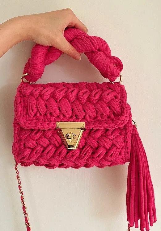 Boho Chic Colorful Crochet Mini Handbag